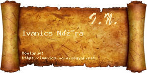 Ivanics Nóra névjegykártya
