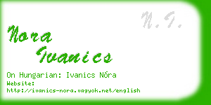 nora ivanics business card