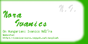 nora ivanics business card